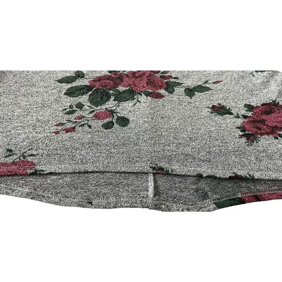 OLIVIA BLU LONG DOLMAN SLEEVES PULL-OVER TOP, WOMENS, 2X, GREY FUCHSIA FLORAL - Picture 8 of 10